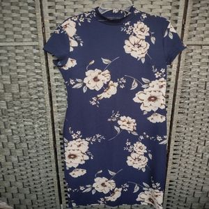 Mock-Neck Floral Bodycon Dress